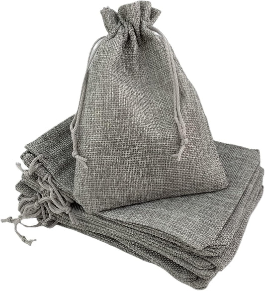 Palmhomee Pack of 25 Burlap Gift Bags with Drawstring Linen Jewelry Pouches Wedding Hessian Jute Bags for Birthday Jewelry and Treat Pouches Party Wedding Favors Gift Art and DIY Craft (7x9 Inch ,