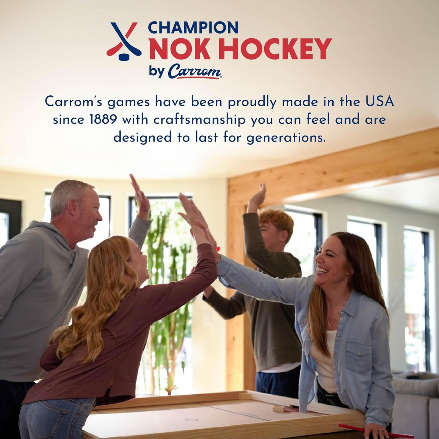 Carrom Champion Nok Hockey Game (Large) — Wooden Board Games for Adults & Children — Indoor and Outdoor Games for Family — Sports Board Games