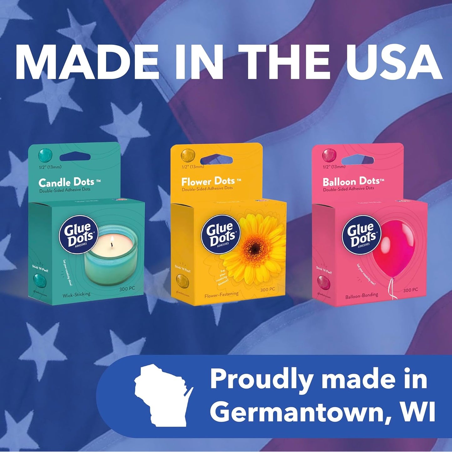 Glue Dots, Balloon Dots, Double-Sided, Permanent, 1/2", 300 Dots, DIY Balloon Arch Decoration, Glue Tape for Party Wedding Birthday, Glue Stick and Tape Alternative, Clear