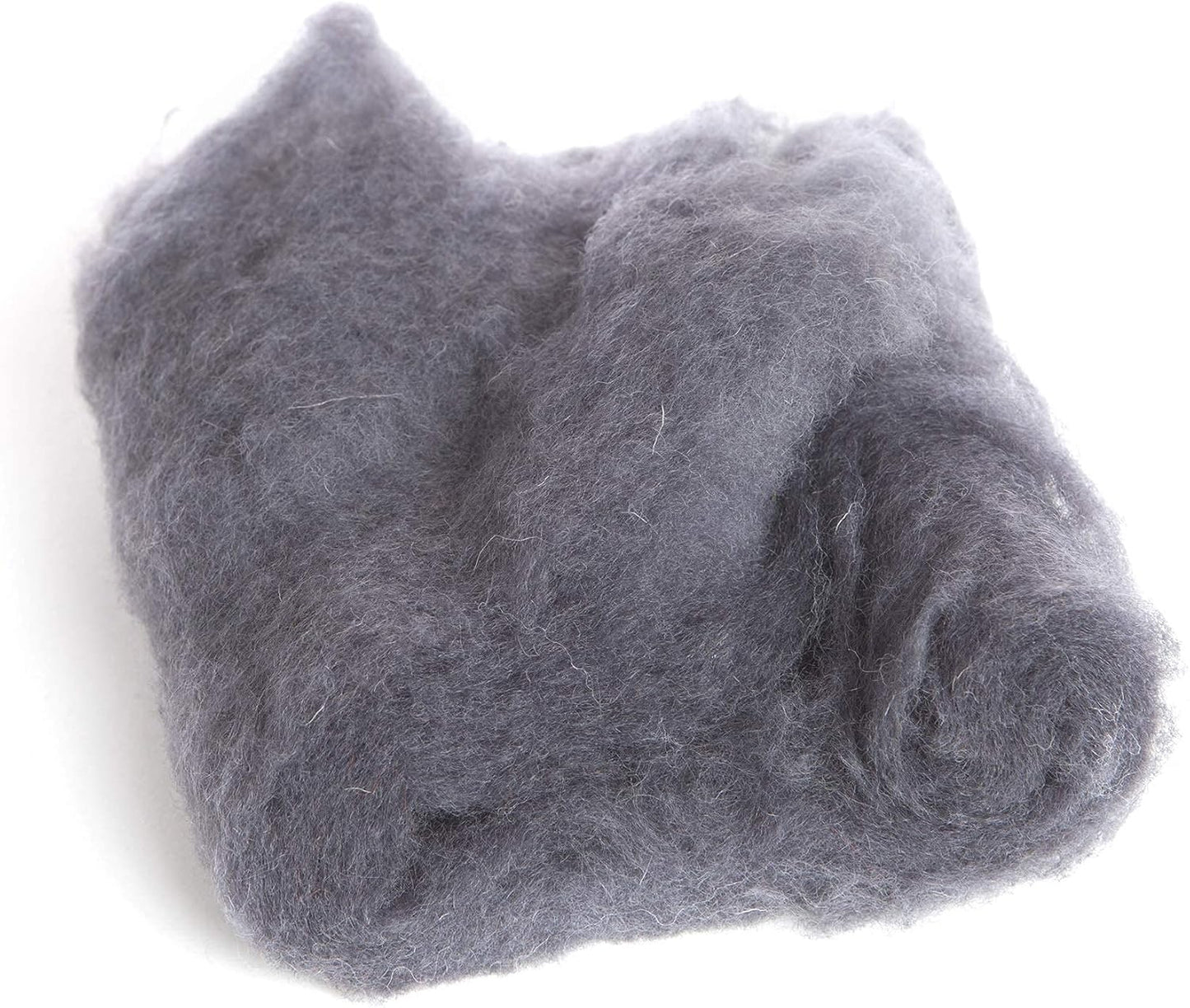 Desert Breeze Distributing Maori Wool Carded Batting, 100% Natural New Zealand Wool Made by DHG in Italy for Needle Felting, 3.5 OZ, 27 Micron, Color Charcoal Gray