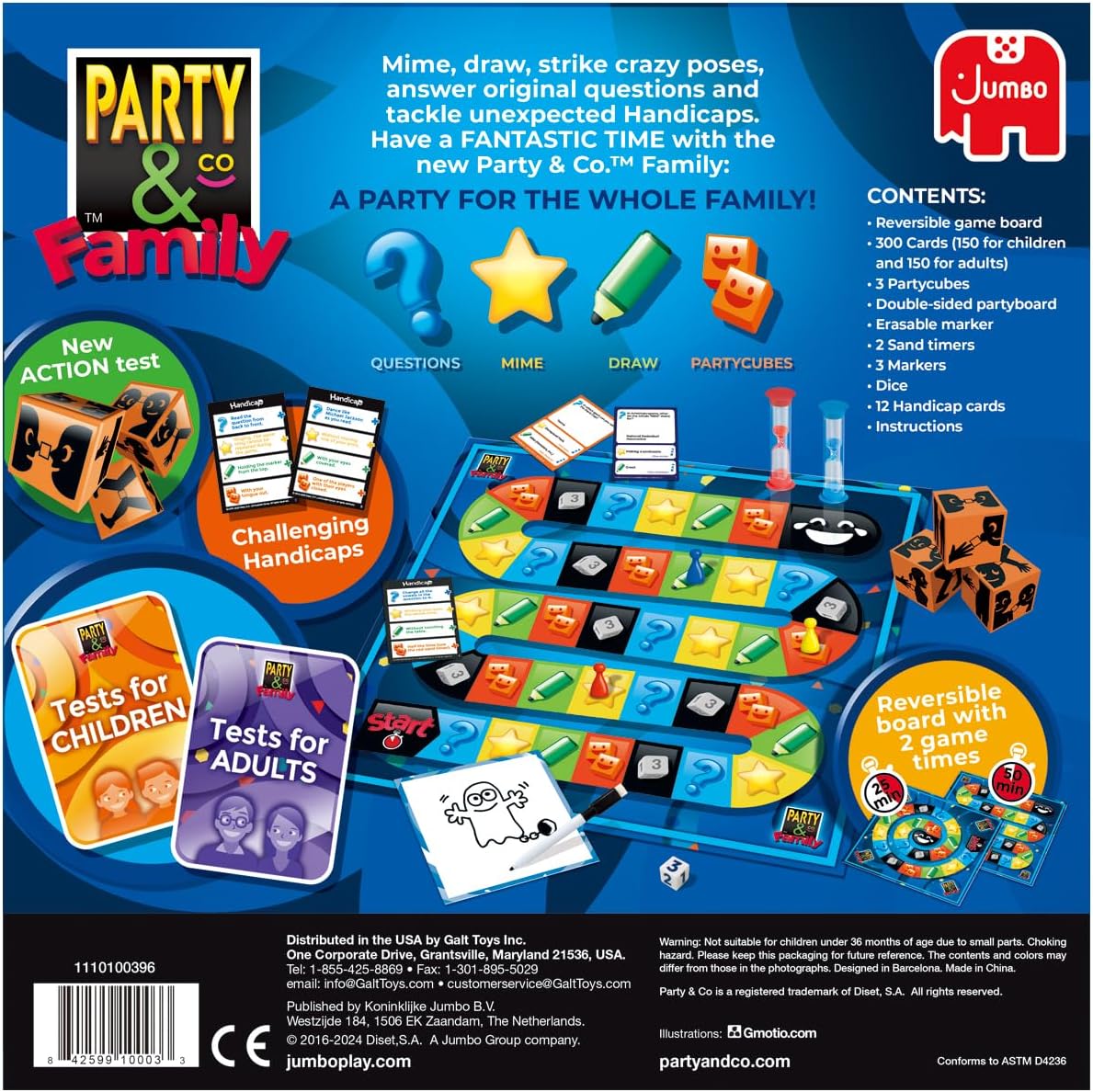 Jumbo Party & Co. Family Board Game - Fun Multi-Challenge Game for 8+ Years, Multiplayer Family Entertainment.