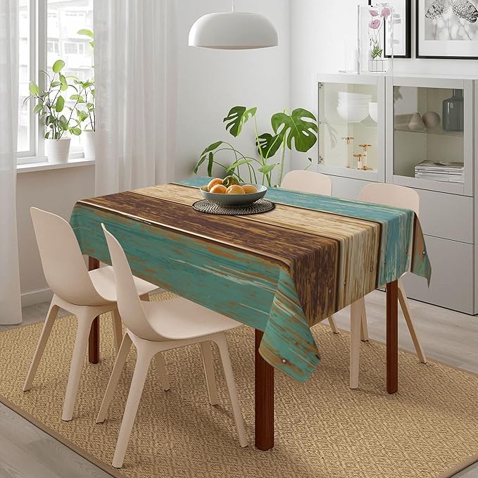 Worltoldb Farmhouse Country Tablecloths Polyester Table Cloth for Kitchen Dinning Table Washable Table Cover for Parties Wedding Picnic White9