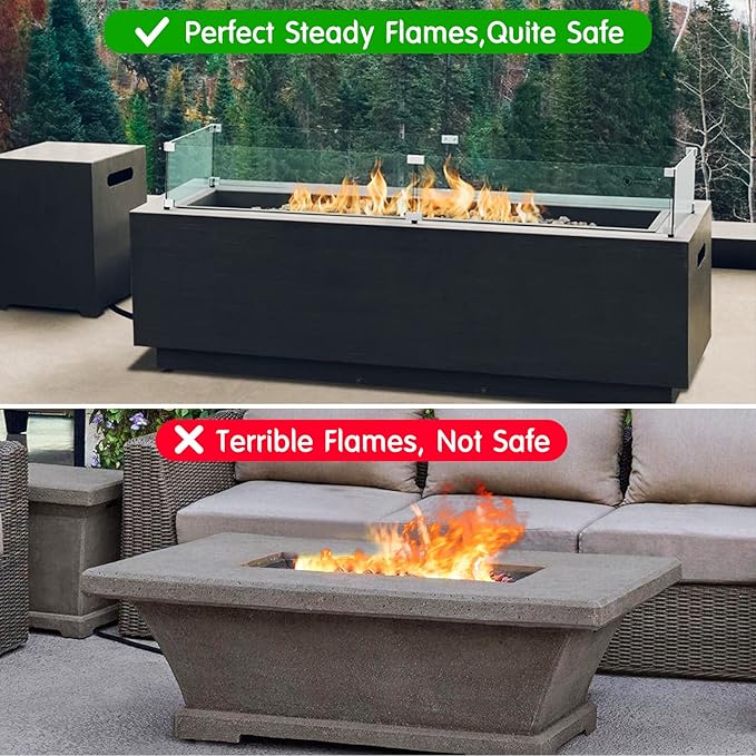 Skyflame Fire Pit Tempered Glass Wind Guard for Outdoor Linear Fire Pits, Thick/Clear Steady Feet Tree Gas Pit Guard / 78" x 11" Glass Shields for Propane, Outside Patio