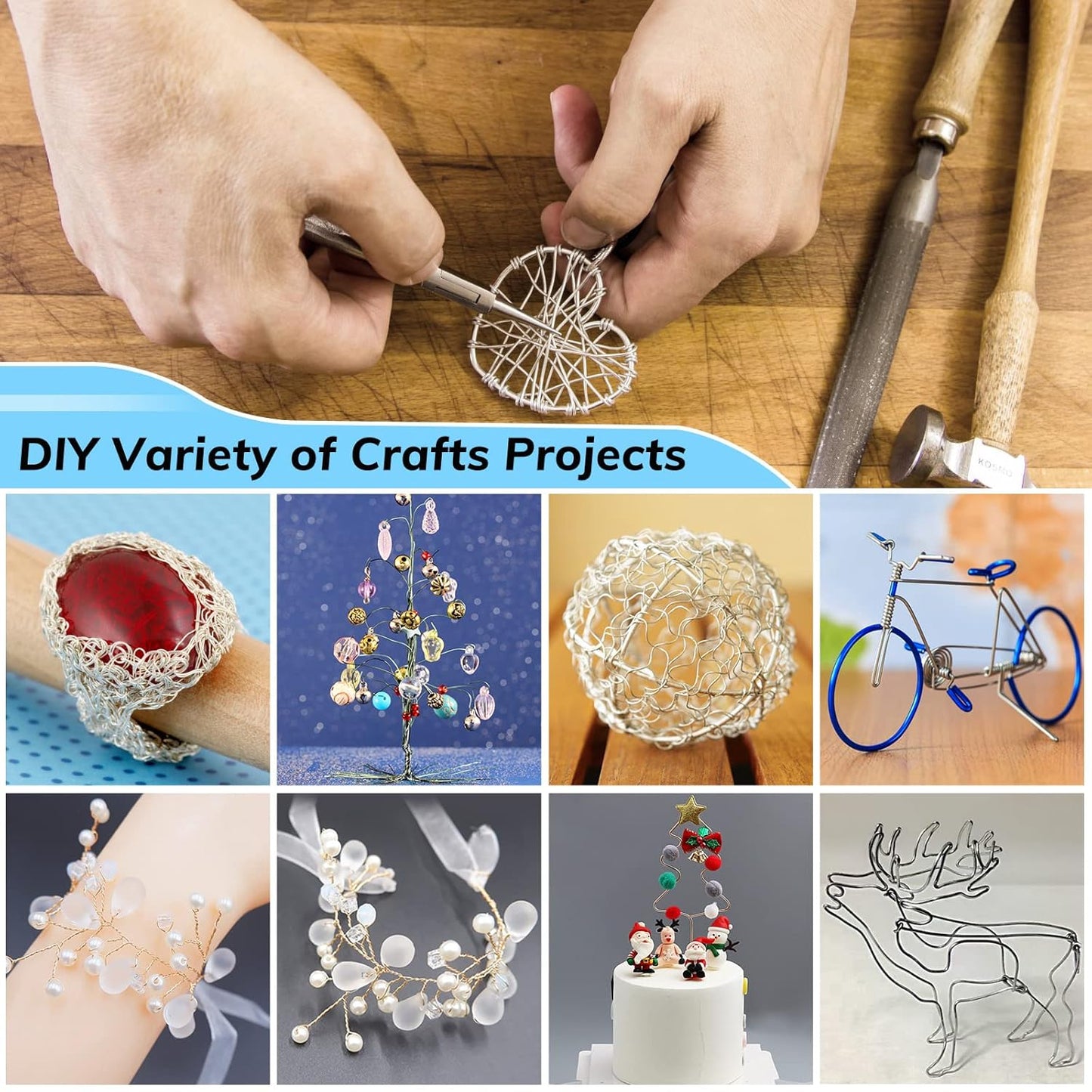 18 Gauge Aluminum Wire for Crafting - 52 Ft Bendable Sculpting Wire, Tarnish Resistant for Jewelry Making, Sculpture & DIY Art Crafts (1mm Thickness)