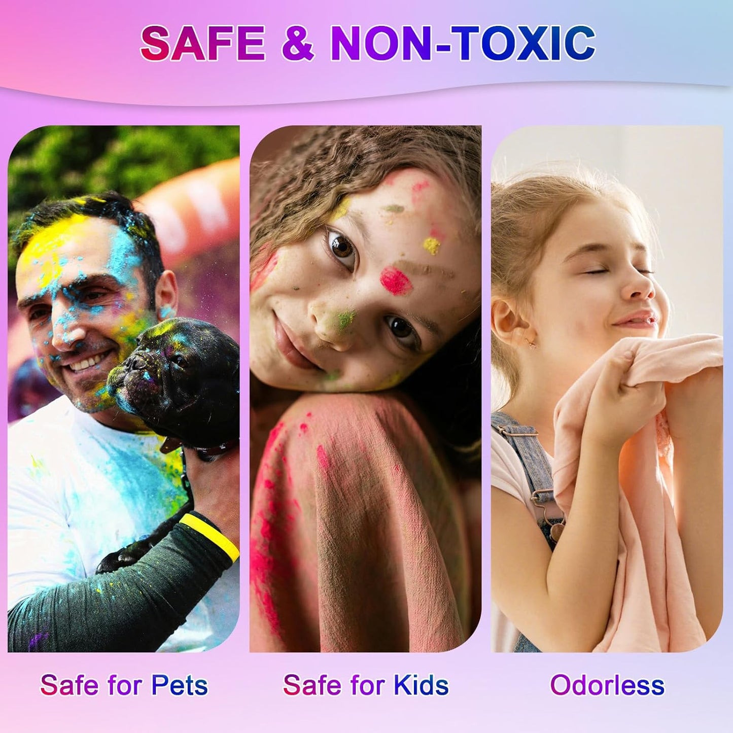 Matio Color Run Powder, 12 Pack 3.5oz/100g Each Natural Holi Powders Assorted Coloring Rangoli Bulk, Washable Chalk Powders Paint for Color War, Summer Camp, Photography Smoke, Gender Reveals