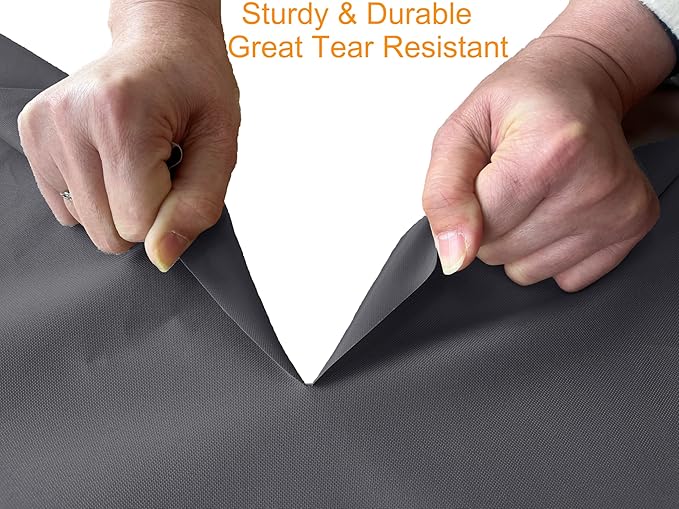 Fire Pit Cover 600D Heavy Duty Waterproof Fabric With PVC Coating Round 48" Dia x 28" H Dark Grey Fits 44-47 inch Fire Pit Table Fade Resistant Outdoor Firepit Cover
