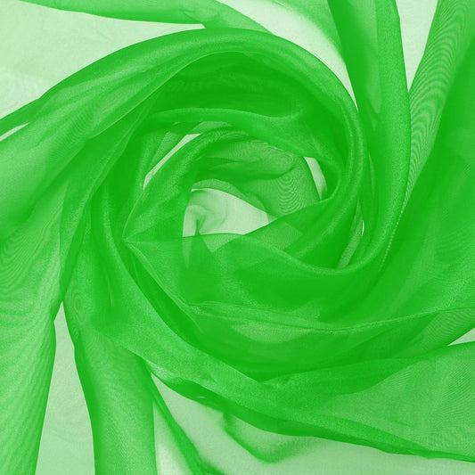 MECCANIXITY Iridescent Sheer Organza Fabric, 2 Yards x 59 Inches Solid Holographic Shiny Fabric Organza Cloth for Wedding, Curtains, Costume, Photo Background, Green