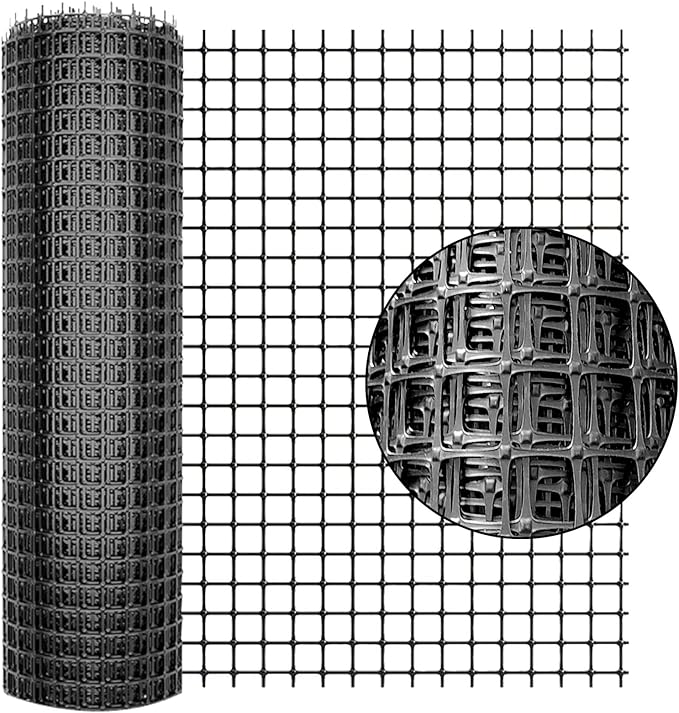 Plastic Fence Animal Barrier,3.3x33ft [Heavy Duty] Outdoor Safety Snow Plastic Fencing Roll Temporary Fence,Reusable Garden Netting for Construction Dog Rabbits Chicken (Black)
