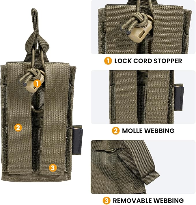 EXCELLENT ELITE SPANKER Tactical Open-Top Single/Double/Triple Molle Mag Pouch for Pistol Mag Pouch Tactical Bag Accessories Holder