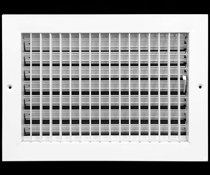 HVAC Premium 12"w X 8"h Adjustable AIR Supply Diffuser - HVAC Vent Cover Sidewall or Ceiling - Grille Register - High Airflow - White [Outer Dimensions: 13.875"w X 10"h]