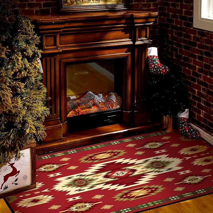 Demissle Cabin Fireplace Hearth Rug Fireplace Mats Cabin Southwestern Fireproof Rug Fire Resistant Mat for Wood Stove Floor for Kitchen Indoor Outdoor(27 x 48 Inch,Kawaii)