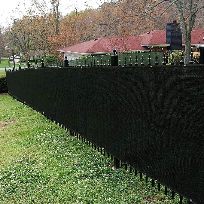 Sunnyglade 6 feet x 50 feet Privacy Screen Fence Heavy Duty Fencing Mesh Shade Net Cover for Wall Garden Yard Backyard (Black, 6 ft X 50 ft)