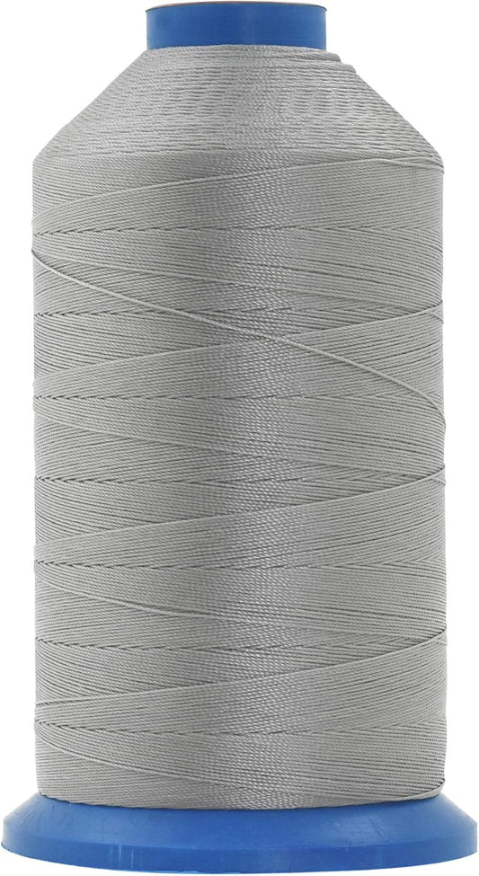 Mandala Crafts Bonded Nylon Thread Gray Heavy Duty Sewing Threads - 1100 YDs Size 92 280D T90 Tex 90 Thread for Leather Jeans Weaving Outdoor Marine Upholstery Threads