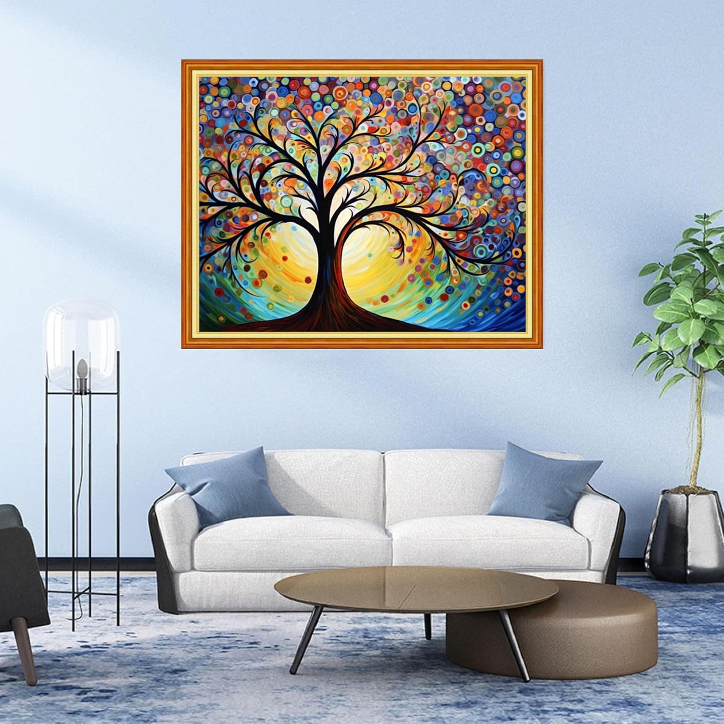 DMCVIVR Stamped Cross Stitch Kits for Adults Beginners Embroidery Kits 11CT Needlepoint Kits Cross Stitch Patterns Embroidery Patterns&Magic Moon Tree 16x20 inch