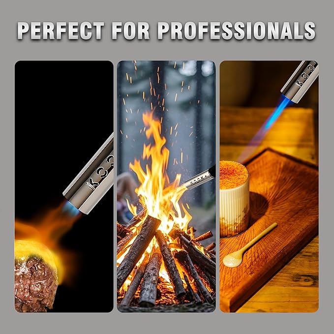BLAZEAL Propane Torch Kit with 4x MAPP Gas,4-Flame Blow Torch Head with Propane Tank Base for MAP Gas,Work in All Angle,Trigger Start Torch Gun for Welding Brazing Soldering Grill Camping Cooking Food
