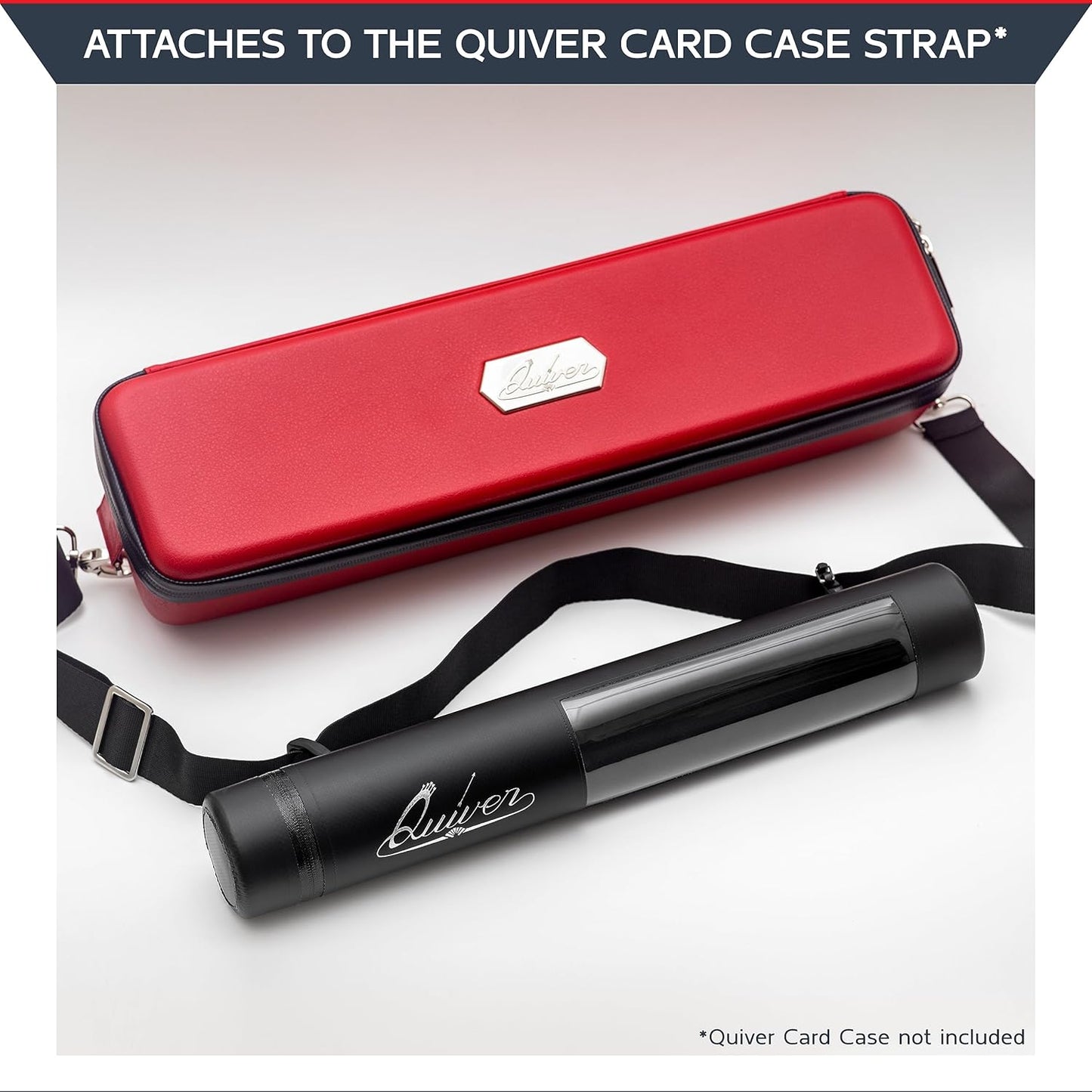 Quiver Time Black XL Orion Playmat Tube - TCG MtG Playmat Tube Case with Waterproof Zipper, Hidden Dice Pocket, Adjustable Removable Shoulder Strap, See-Through Window, Fits 14" and 15" playmats