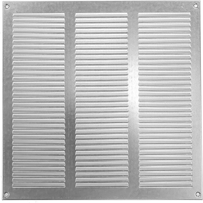 Repa Market 12x12 Inch Air Vent Cover/Galvanized Steel Louvered Grill Cover with Mesh Screen/Wall or Ceiling Vent/Durable Flush Mount HVAC Register for Indoor and Outdoor Ventilation
