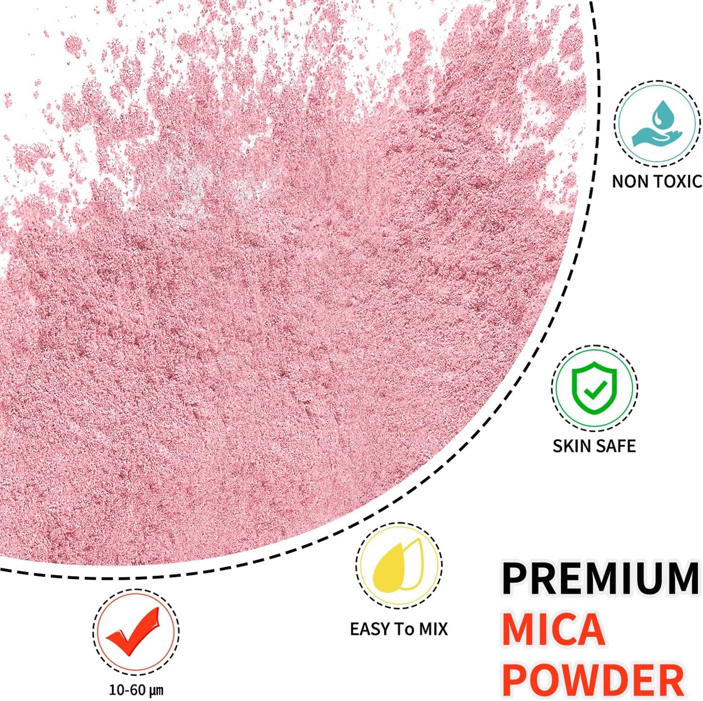 Mica Powder - 100g Mica Powder for Epoxy Resin - Metallic Color Pigment for Resin, Soap, Bath Bombs, Eye Shadow, Nails, DIY Crafting Projects etc. (Meramid Pink)