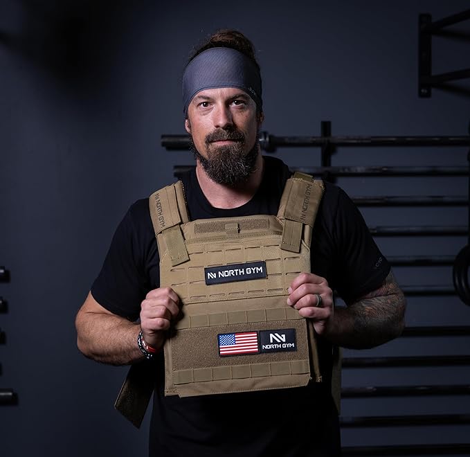 Northgym Adjustable Weighted Vest/Incl. 3D Weight Plates in 14lbs / 20lbs/ 30lbs/ 42.5lbs - Optimized Weight Distribution and with Curved Plates for Running, Functional Training and Working Out