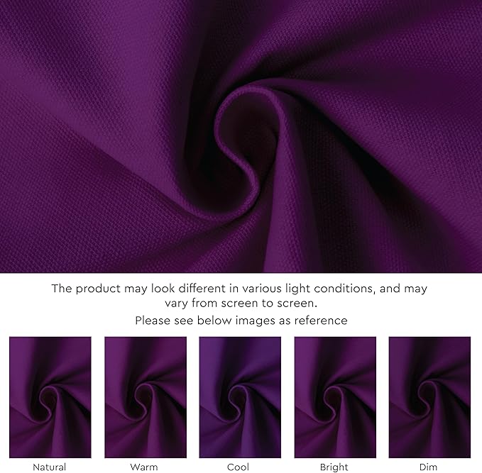 Encasa XO Table Runner 13"x36" Long | Cotton Canvas Fabric | Purple Solid Color | Machine Washable & Durable