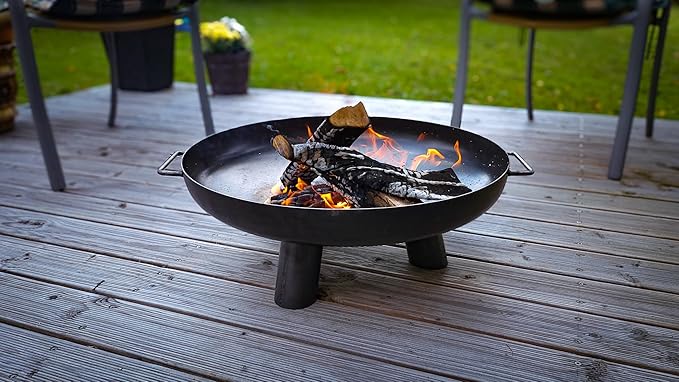 Fire Pit Yellowstone 31.5" Outdoor Fire Bowl, Steel Firepit for Patio, Backyard & Garden (31.5" Yellowstone)