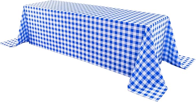 Classic Gingham Buffalo Tablecloth Fabric - Oblong 90x156 Inch Water Proof Checkered Table Cloth for Indoor Outdoor - Table Cover for Birthday, Picnics, BBQs, and Parties