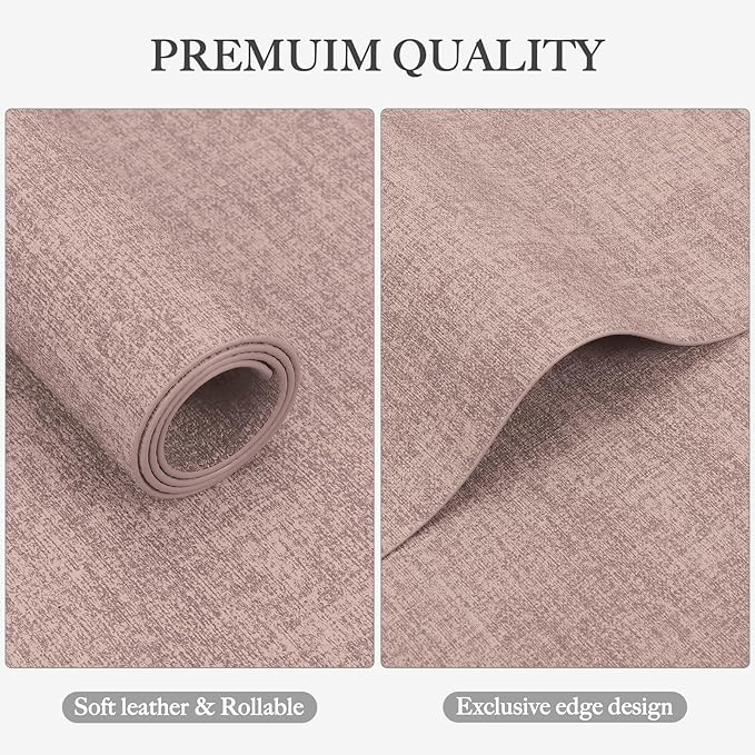 Faux Leather Heat Resistant Placemats Set of 4 – Waterproof Oilproof Wipeable Dining PU Vinyl Place Mat Easy Clean Table Mats for Kitchen/Dining/Party/Holiday, Pink