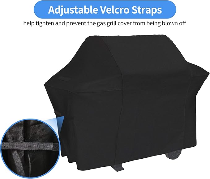 NEXCOVER 64 Inch Grill Cover - 600D Heavy Duty Waterproof and Weather Resistant BBQ Cover for Weber, Char Broil, Nexgrill, Brinkmann, Holland - Fade Resistant, Black