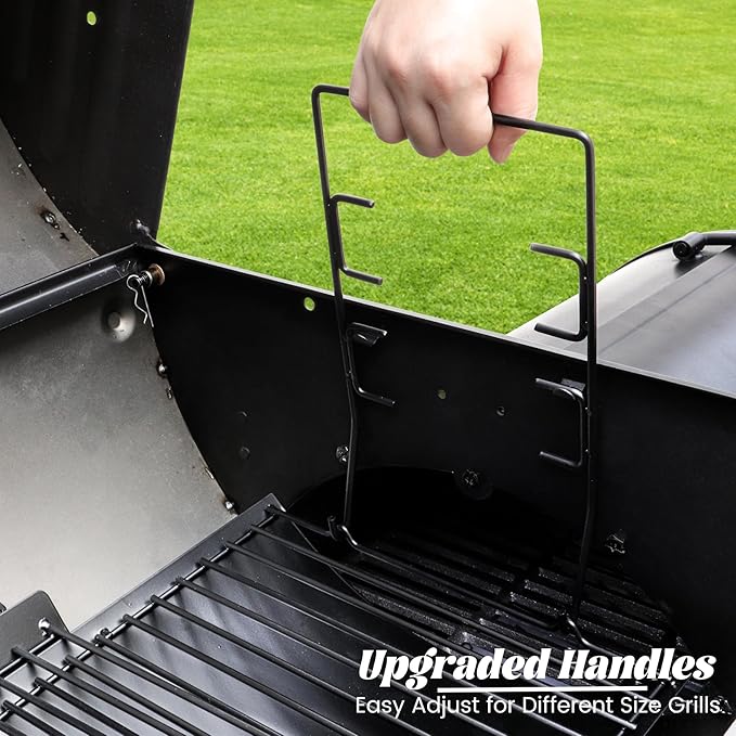 Adjustable Ash Pan for Chargriller Charbroil Grill Charcoal Tray Metal Ash Drip Trays Catcher 23.62" to 35.43" 1224 1324 2121 Fire Grate for Oklahoma Joe Royal Gourmet Replacement Parts