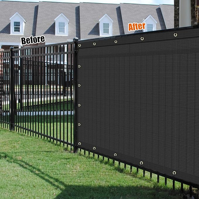 AYOHA 4' x 145' Privacy Fence Screen Fabric Mesh Shade Net Cover, Heavy Duty 160 GSM Privacy Barrier for Chain Link Fence, 90% Privacy Blockage, Excellent Airflow, Cable Zip Ties Included, Black