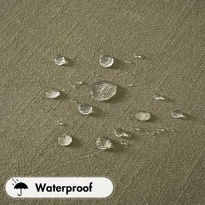 MIULEE Linen Cotton Blend Tablecloth Rectangle, Luxury Waterproof Stain Resistant Durable Farmhouse Oblong Table Cloth for Dining Party Weddings Birthday Events Boho Decor, 52 x 70 inch, Olive Green