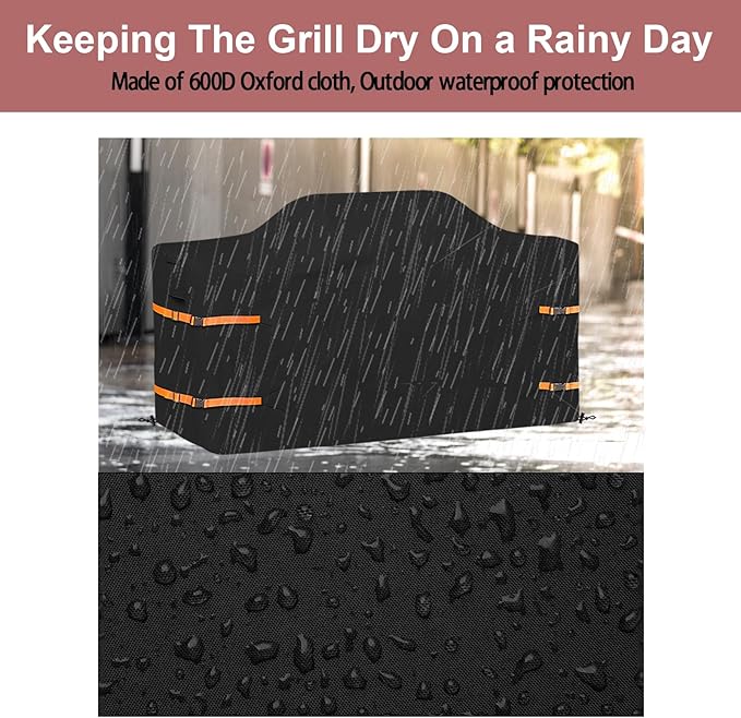 98 in Island Grill Cover,98 Inch Island BBQ Grill Head Cover,Heavy Duty Waterproof Suitable for Outdoor Island Grill BBQ Black