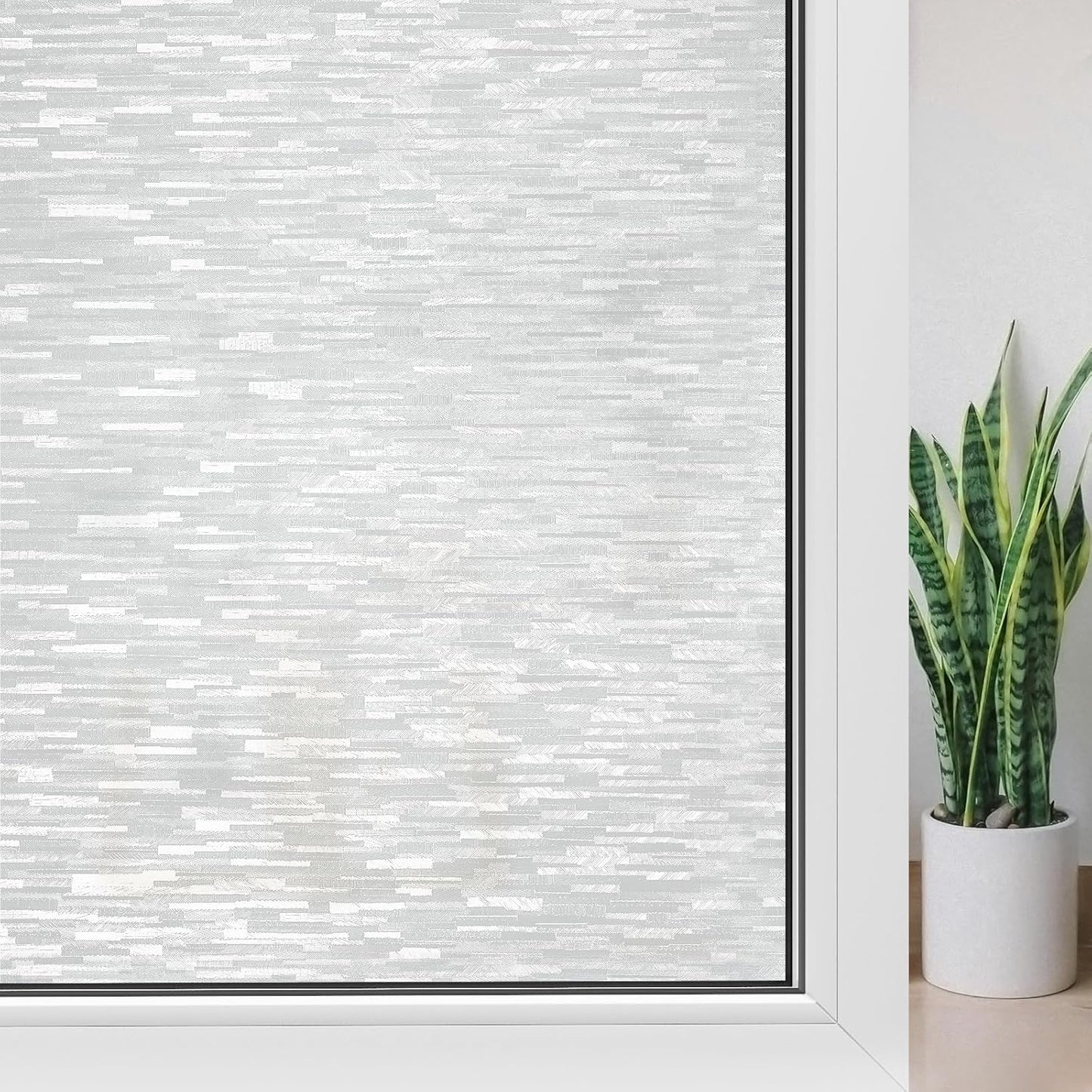 Haton Window Privacy Film, Frosted Glass Static Cling Sun Heat Blocking Window Clings, Frosting Opaque Coverings Stickers Tint for Home Office Door, Non Adhesive, White 23.6" x 78.7"