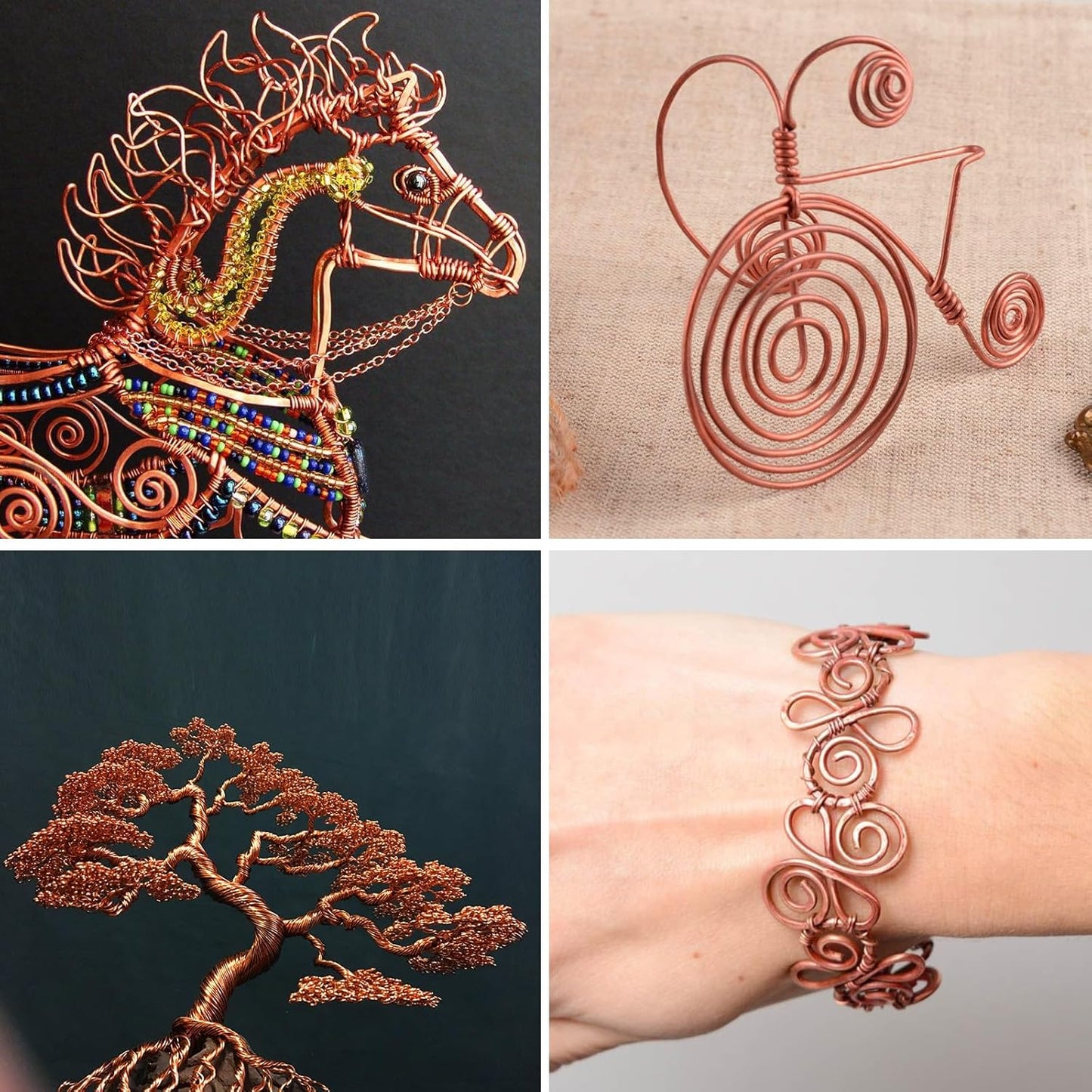 Aluminum Craft Wire, 95 Feet 2.0mm/ 14 Gauge Copper Bendable Soft Metal Aluminum Wire Roll Bulk for DIY Crafts Sculpting Jewelry Making