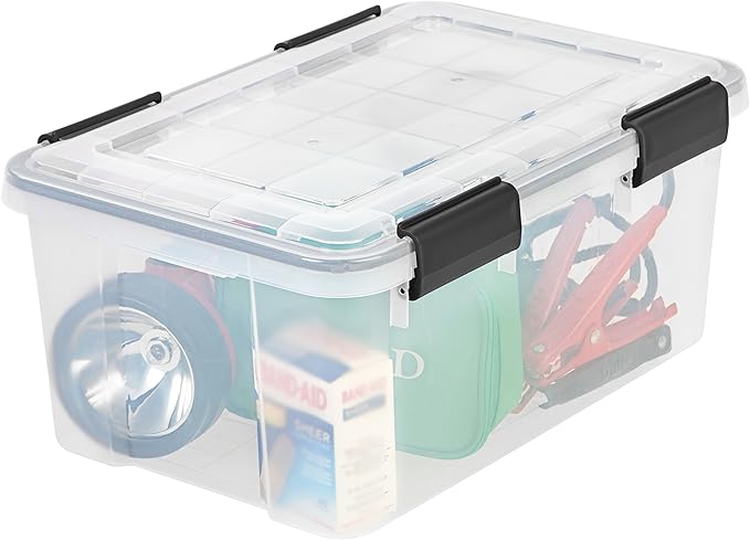 IRIS 19 Quart Weathertight Storage Box, Clear - 110380
