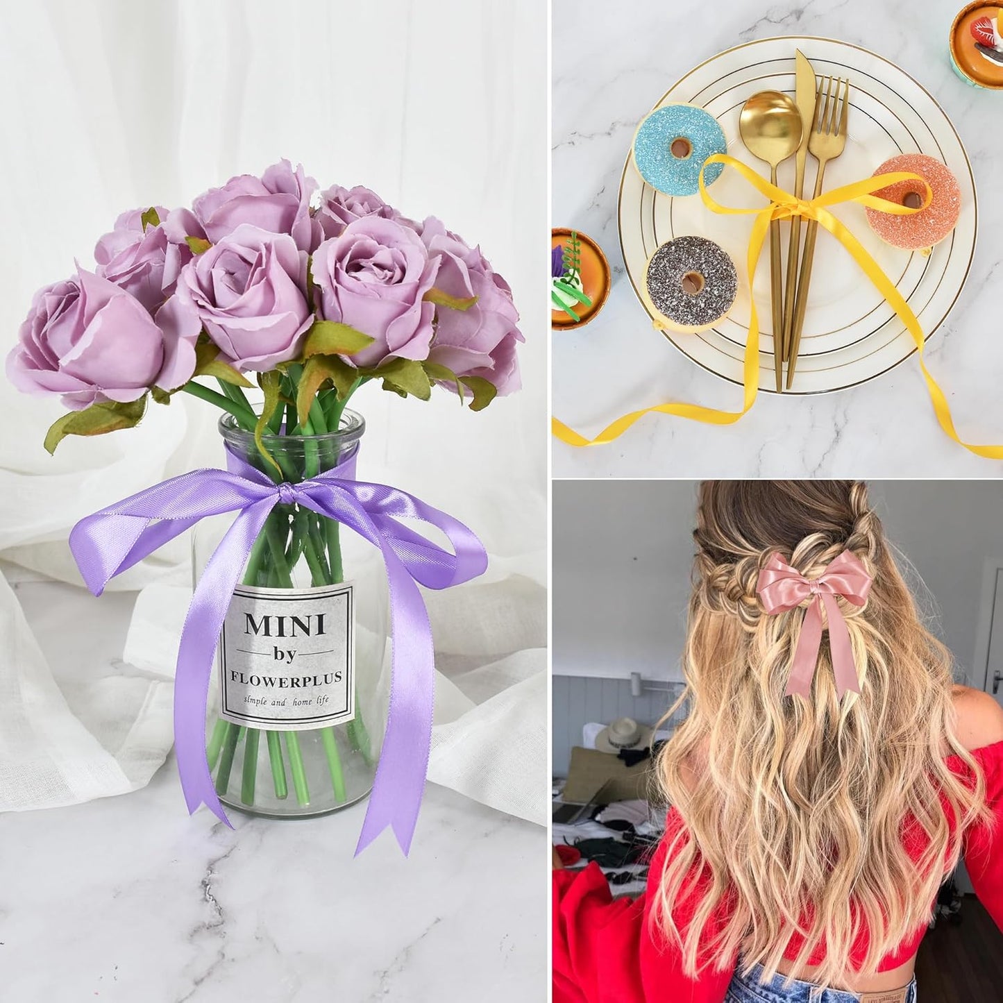 TONIFUL 3/8 Inch x 100yds Bright Green Satin Ribbon Thin Solid Fabric Ribbons Roll for Gift Wrapping Invitation Floral Hair Balloons Craft Sewing Party Wedding Decoration Valentine's Day Bouquet