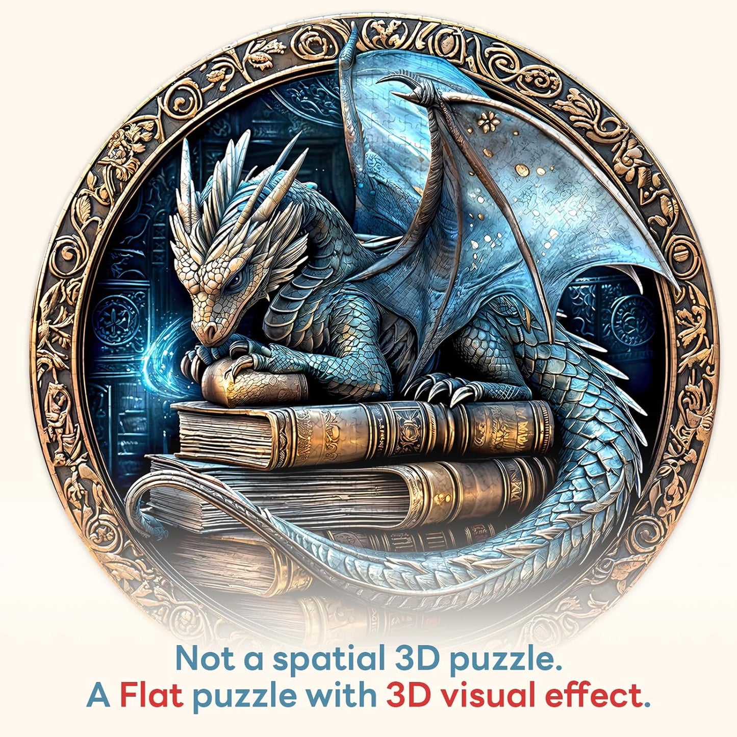 Round Puzzles for Adults 1000 Pieces, Hard Difficult Challenging Puzzles for Adults, Ancient Dragon Jigsaw Puzzles 1000 Pieces for Seniors, 3D Visual Flat Puzzle (26.6 x 26.6in)