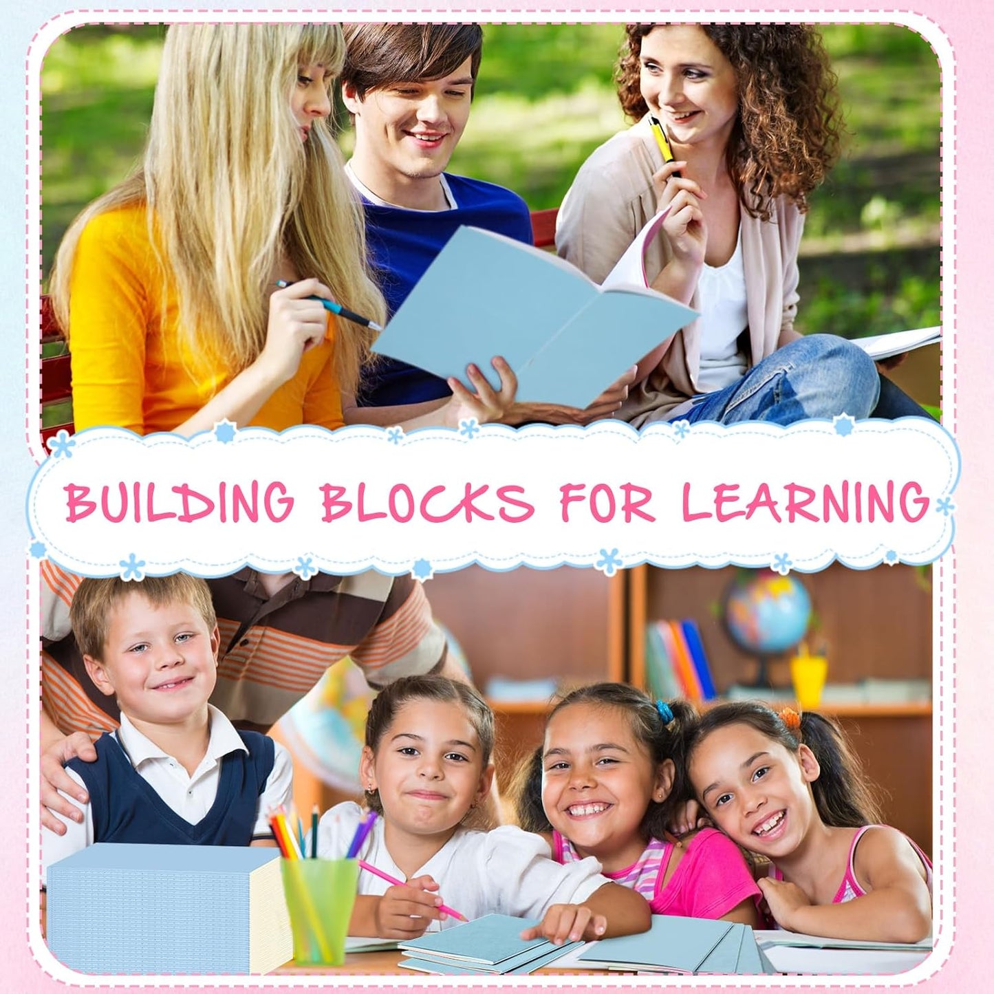 Handepo 100 Pack Composition Notebooks A5/A6 Ruled Lined Composition Kraft Notebooks Bulk Soft Cover Journals Travel Diary Memo for Students Classroom Office Supplies(A5,Blue)