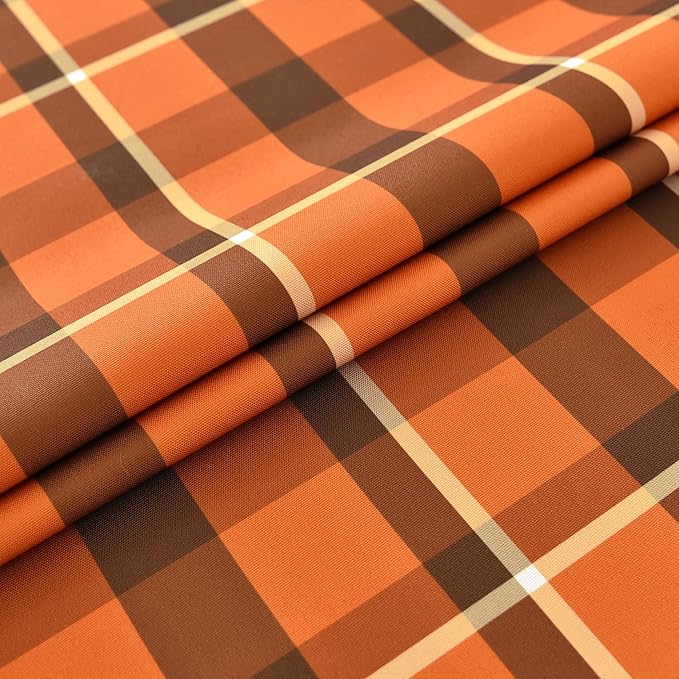 Gingham Plaid Tablecloth - Rectangular 58x102 Inch Water Resistant Thanksgiving Table Cloth for Indoor/Outdoor Use - Seasonal Fall Harvest Table Cover for Halloween, Picnics, and Parties