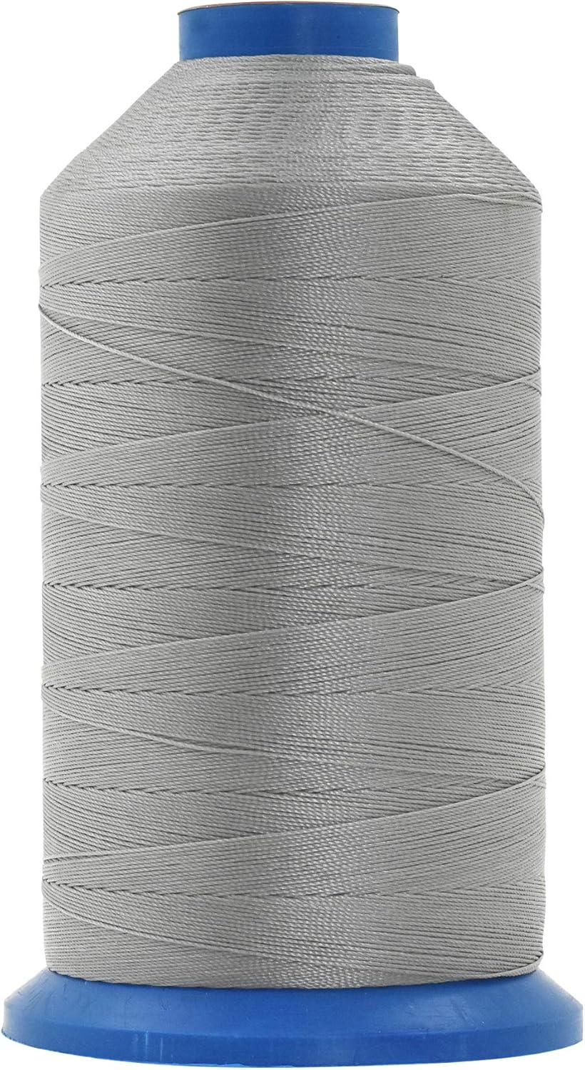 Mandala Crafts Bonded Nylon Thread Gray Heavy Duty Sewing Threads - 800 YDs Size 277 840D T270 Tex 270 Thread for Leather Jeans Weaving Outdoor Marine Upholstery Threads
