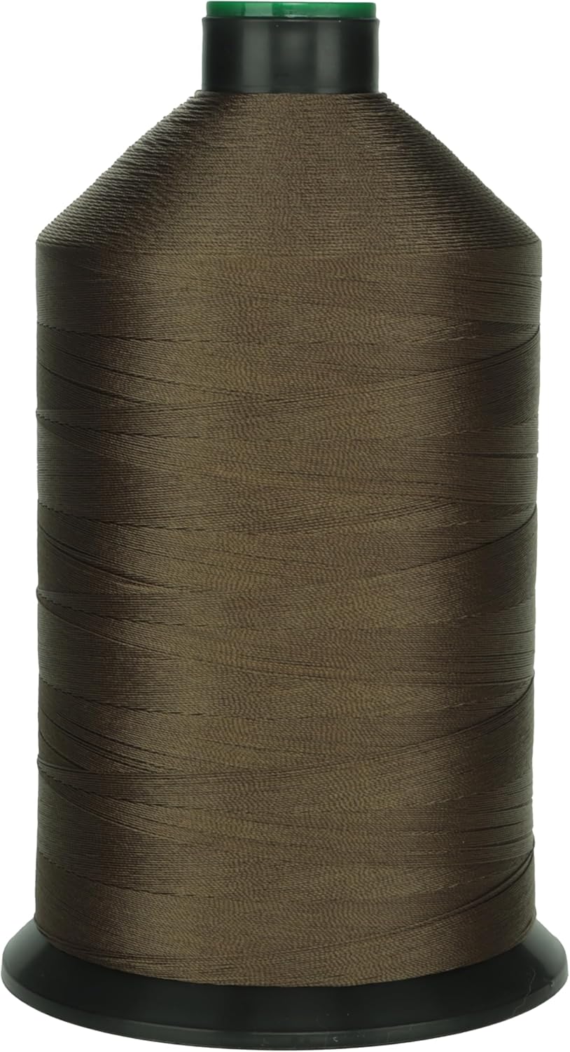 Extra Strong Bonded Nylon Thread #69 Tex70 – 16 OZ, 6000yds, Versatile Stitching Solution for Leather, Upholstery, Canvas Repair and More (Army Green)