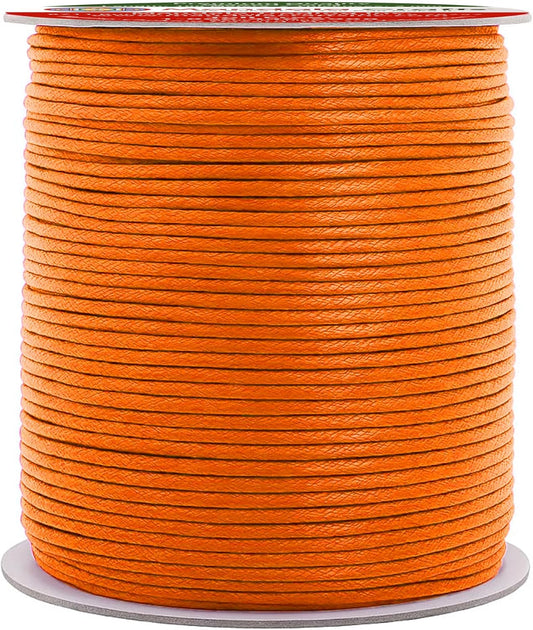 Mandala Crafts 2mm 109 Yards Orange Cotton Waxed Cord for Jewelry Making Bracelet Cord Waxed String - Beading String Thread Jewelry Cords for Necklaces String
