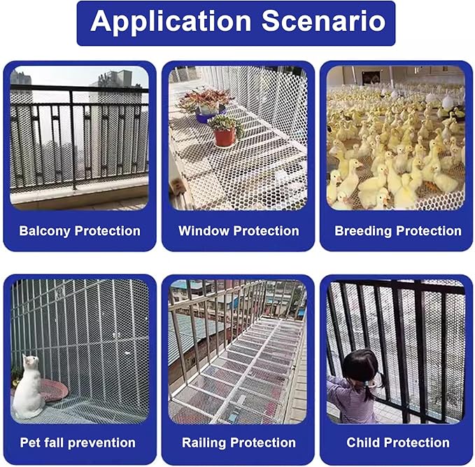 Plastic Wire Mesh Fence 39.3 Inches Wide Safety Fence Roll Balcony Protection Net Fencing Multi-Use Decorative Barrier for Chicken, Snow, Poultry, Patio, Garden, P(Size:1x20M - Mesh 1.8cm,Color:Green)