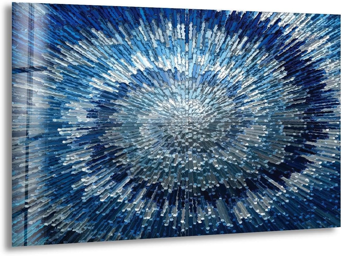 My Photostation.com 60WX40H'' Abstract Blue Textured Glass Wall ArtTempered Glass Printing Wall Decor Large Wall Art Wall Hangings