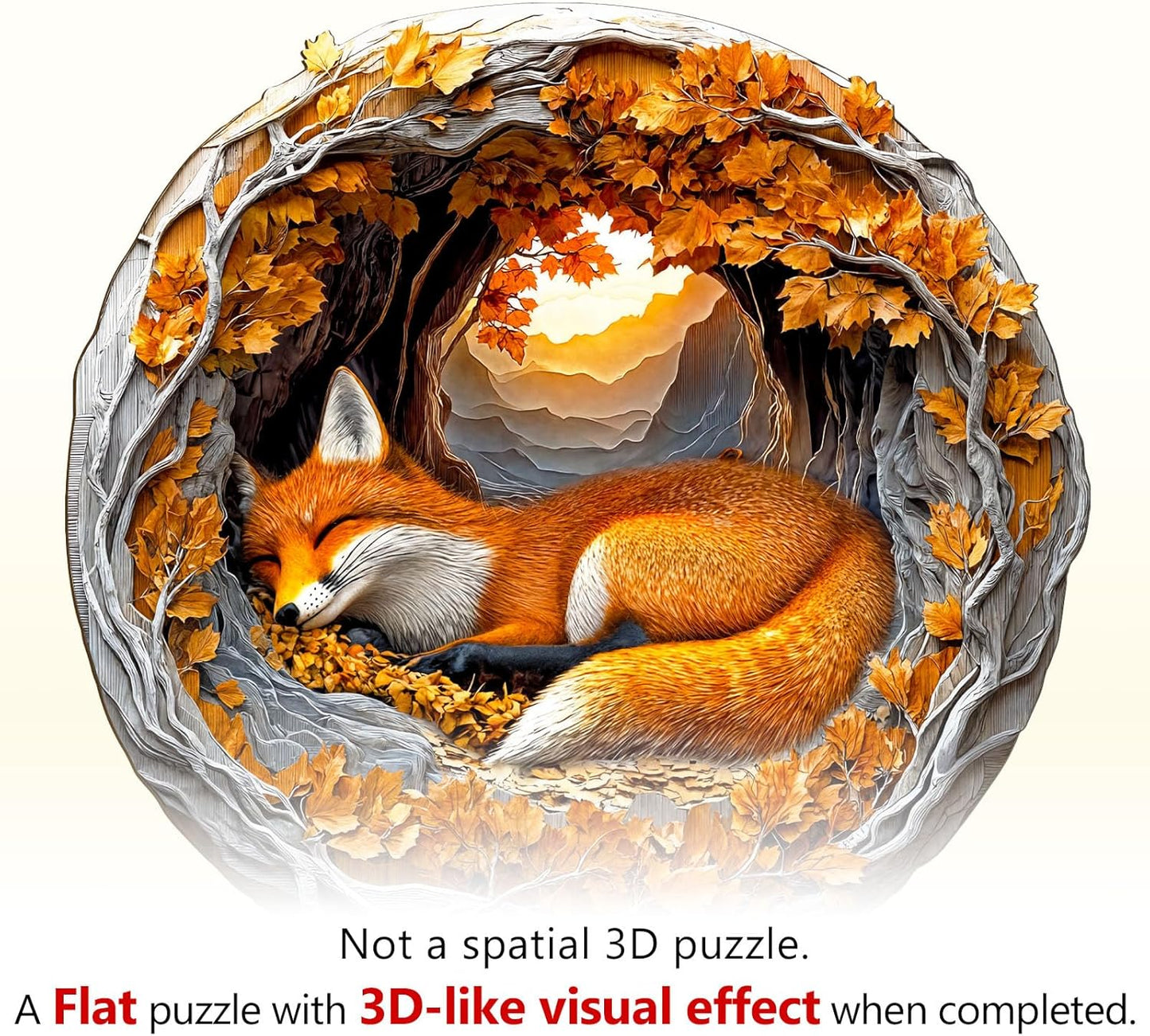 WOODBESTS Wooden Puzzles for Adults, 3D Fox Wood Puzzles Adult(270 Pieces, L, 13.4 * 13.2in), Unique Shape Wooden Animal Jigsaw Puzzles, Birthday Gifts for Adults Family Game