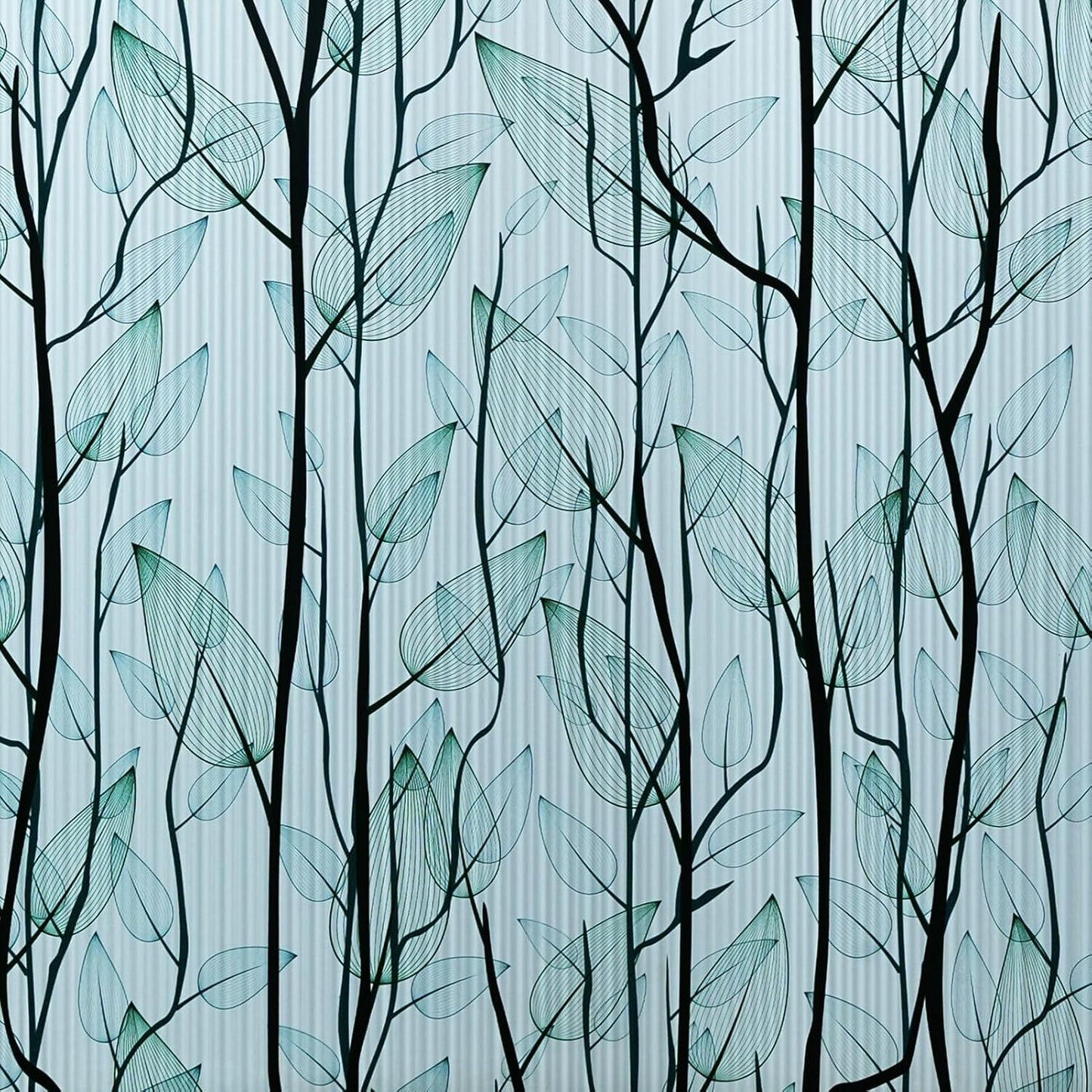 DKTIE Nature Pattern Rainbow Window Film Decorative Stained Glass Window Film Static Cling Films Easy Apply Removable Comes with Tools (U1747-Reeded Glass, 17.7" x 118.1")