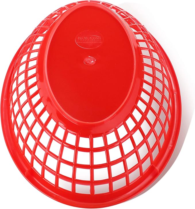 New Star Foodservice 44171 Fast Food Baskets, 9 1/4-Inch x 6-Inch Oval, Set of 36, Red