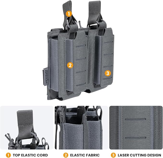 EXCELLENT ELITE SPANKER Tactical Open-Top Single/Double/Triple Molle Mag Pouch for Pistol Mag Pouch Tactical Bag Accessories Holder