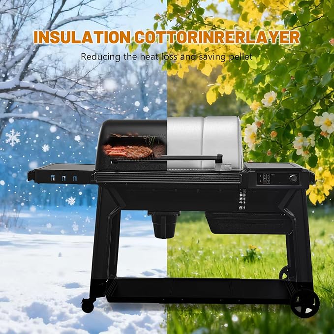 Insulation Blanket Replacement for Traeger Woodridge Pro/Elite Pellet Grill,Thermal Blanket for Smoker for BAC776 Traeger Grill Cover Woodridge Pellet Smoker Blanket Winter Insulation Accessories