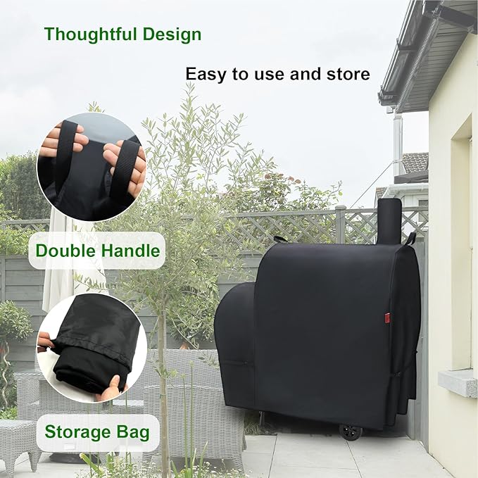 Outdoor Grill Cover for Royal Gourmet CC1830FC Barrel Charcoal Grill, 46" Waterproof 600D Heavy Duty BBQ Grill Cover, Cover Geny Charcoal Grill Covers Fit Royal Gourmet CC Series Grills.